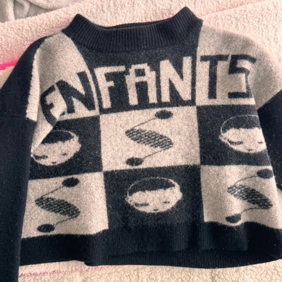 Enfants Riches Déprimés Enfants Logo Check Cropped Sweater. - Picture 1 of 4